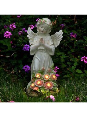 Garden Decor Angel Statue, Outdoor Patio Garden Sculptures & Statues
